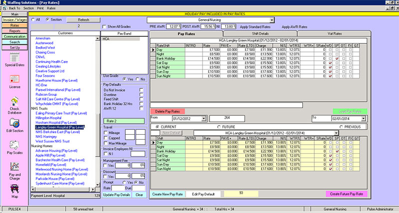 Select the required pay level